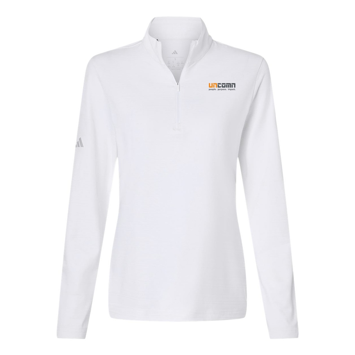 Adidas Textured Stripe Quarter-Zip Pullover Ladies - White