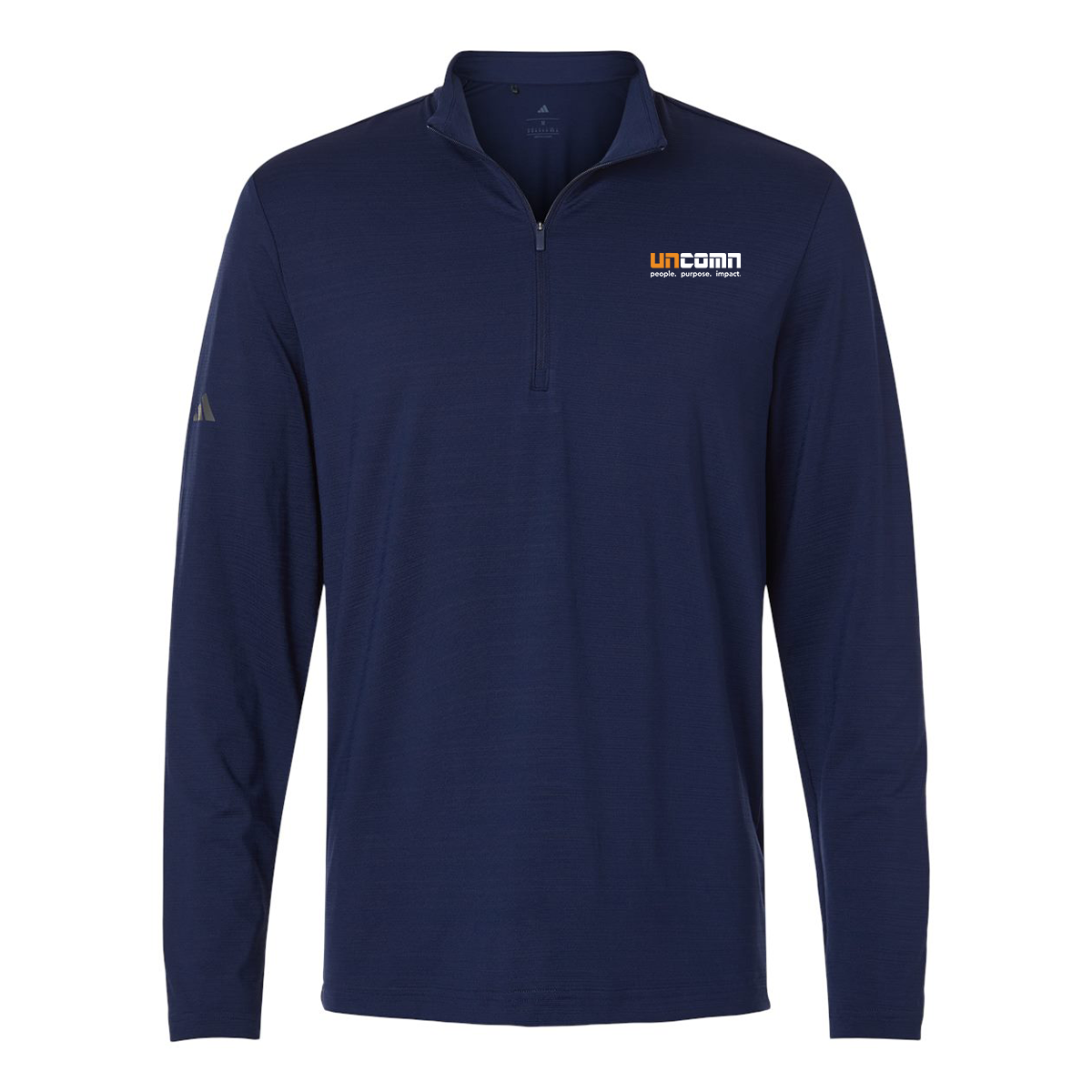 Adidas Textured Stripe Quarter-Zip Pullover Men - Dark Blue