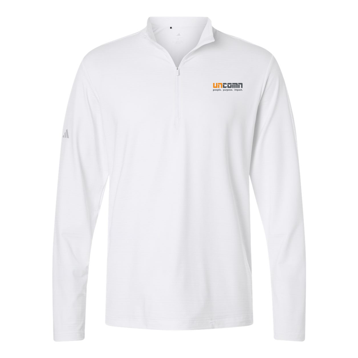 Adidas Textured Stripe Quarter-Zip Pullover Men - White