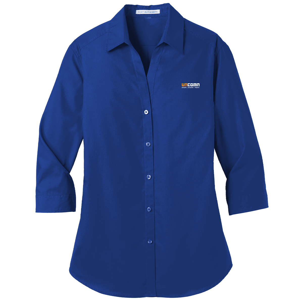 Port Authority® Women's 3/4-Sleeve Carefree Poplin Shirt - True Royal
