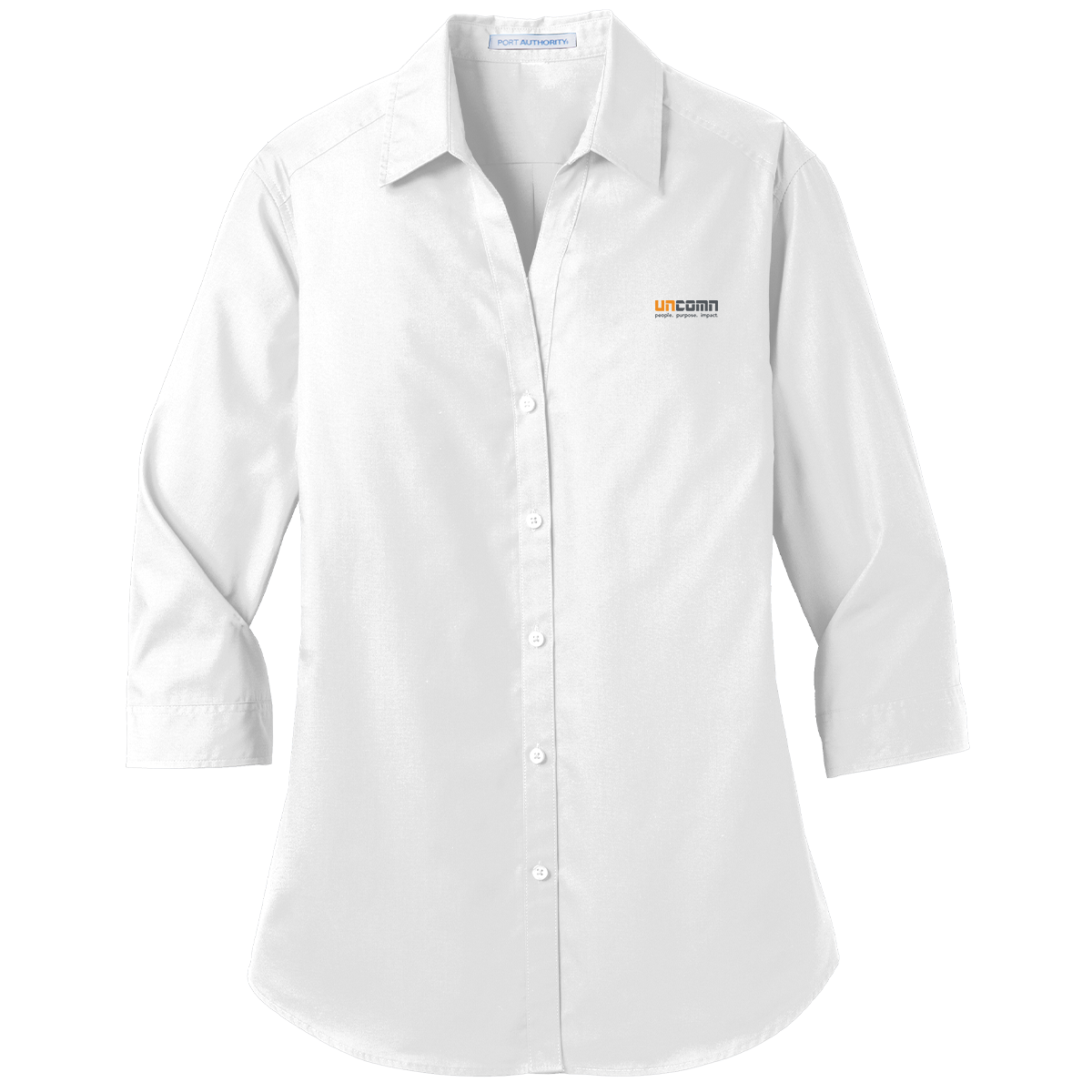 Port Authority® Women's 3/4-Sleeve Carefree Poplin Shirt - White